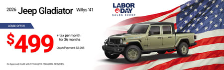 Lease 2026 Jeep Gladiator Willys '41 $499