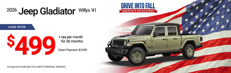 Lease 2026 Jeep Gladiator Willys '41 $499