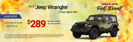 2025 Jeep Wrangler Sport Lease Special