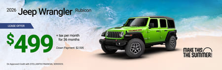 Lease 2026 Jeep Wrangler Rubicon $499