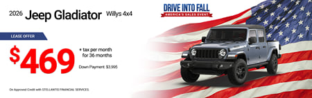 Lease 2026 Jeep Gladiator Willys $469