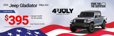Lease 2026 Jeep Gladiator Willys $395