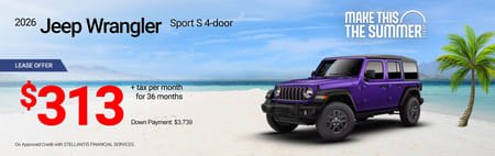 Lease 2026 Jeep Wrangler Sport S $313