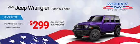 2026 Jeep Wrangler Sport 4-door Lease