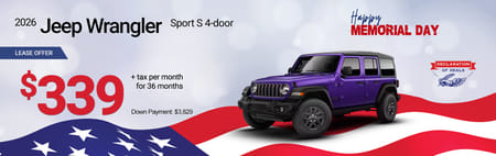 2026 Jeep Wrangler Sport 4-door Lease
