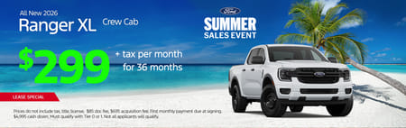 Lease 2026 Ford Ranger XL $299