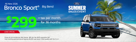 Lease 2026 Ford Bronco Sport Big Bend $299