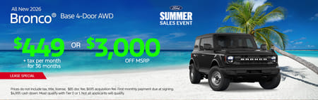 Lease 2026 Ford Bronco Base $449