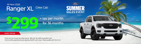 Lease 2026 Ford Ranger XL $299