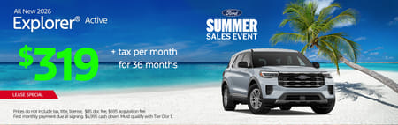 Lease 2026 Ford Explorer Active $319