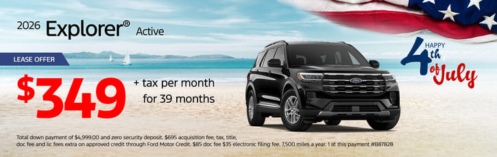 Lease 2026 Ford Explorer Active $349