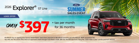 Lease 2026 Ford Explorer ST-Line $397