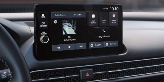 2027 Honda HR-V Sport close up of the touchscreen display and honeycomb dashboard vents (Subcompact Crossover SUV).
