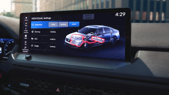 2026 Honda Accord center display detail with Individual Settings on (4-Mode Drive System).