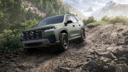 2026 Honda Pilot TrailSport shown in Ash Green Metallic