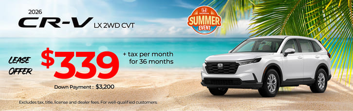 Lease 2026 Honda CR-V LX $339