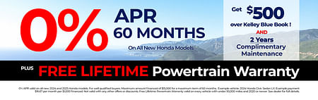 0% APR on All New Honda Models