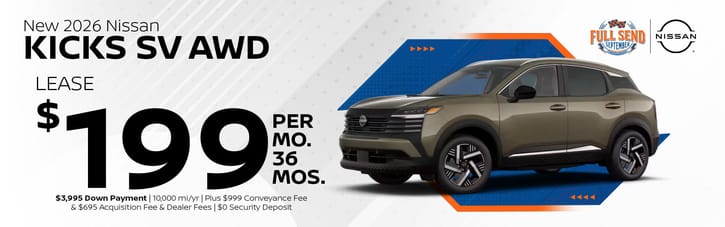 Lease 2026 Nissan Kicks SV $199