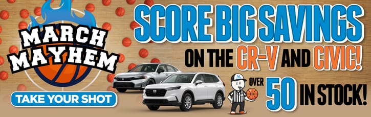 Score big savings on the Honda CR-V and Civic