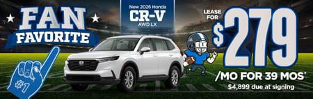 New 2026 HONDA CR-V AWD LX "LEASE FOR $279/mo for 39 mos.* $4,899 due at signing"