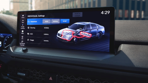 2026 Honda Accord center display detail with Individual Settings on (4-Mode Drive System).
