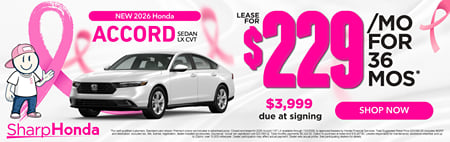 Lease 2027 Honda Accord LX $229