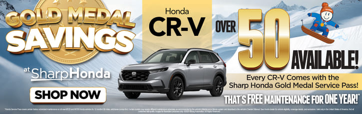 Honda CR-V	"Over 50 Available!  Every CR-V Comes with the Gold Medal Service Pass! That's Free Maintenance for One Year!*"