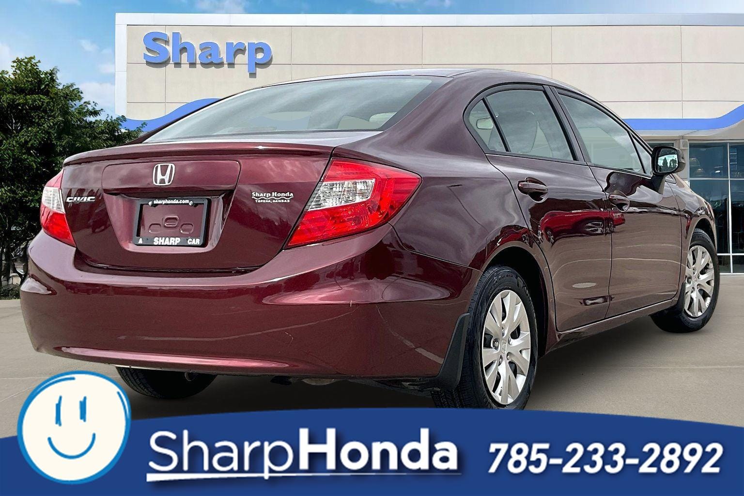 Used 2012 Honda Civic LX with VIN 19XFB2F56CE029601 for sale in Topeka, KS