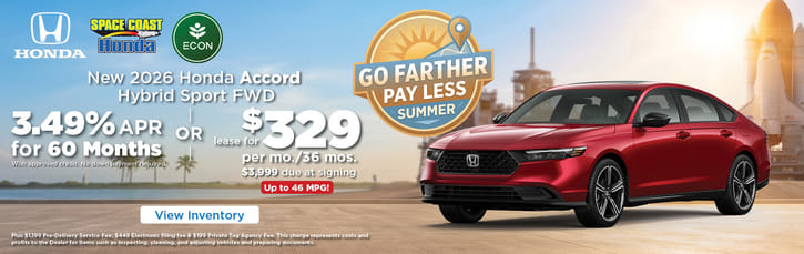 Lease 2026 Honda Accord Hybrid Sport $329