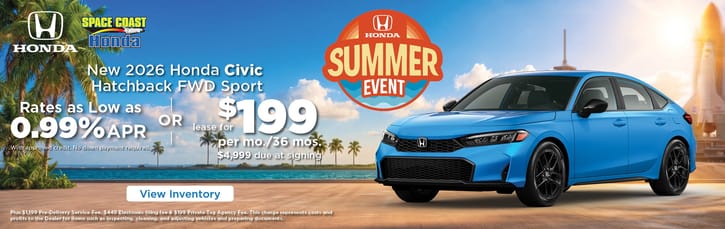 Lease 2026 Honda Civic Hatchback Sport $199