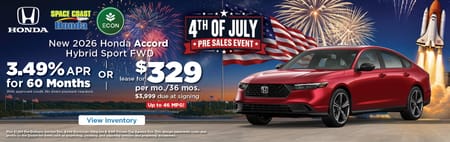 New 2026 Honda Accord Hybrid Finance Special