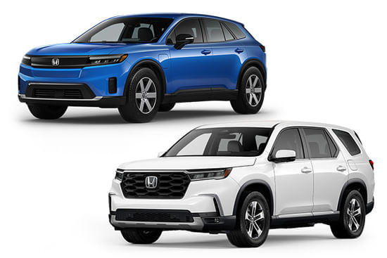 A blue Prologue with a white Pilot on a white background.