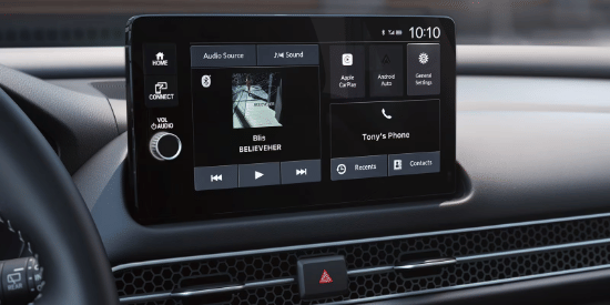 2027 Honda HR-V Sport close up of the touchscreen display and honeycomb dashboard vents (Subcompact Crossover SUV).