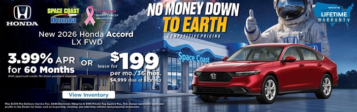 Lease 2026 Honda Accord LX $199