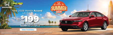 Lease 2026 Honda Accord LX $199