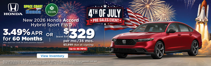 Lease 2026 Honda Accord Hybrid Sport $329