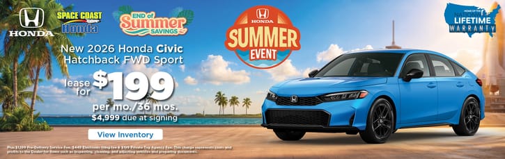 Lease 2026 Honda Civic Hatchback Sport $199
