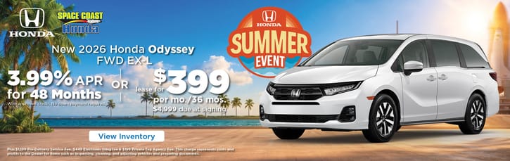 Lease 2026 Honda Odyssey EX-L $399