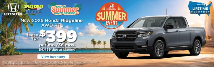 Lease 2026 Honda Ridgeline RTL $399