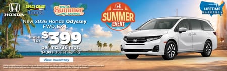 Lease 2026 Honda Odyssey EX-L $399