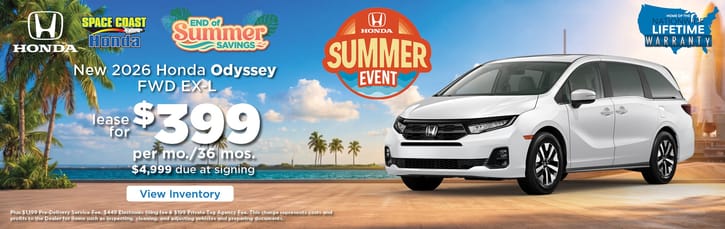 Lease 2026 Honda Odyssey EX-L $399
