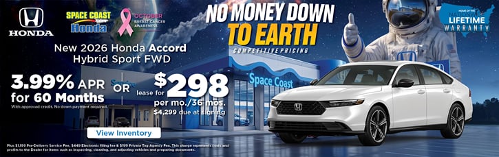 Lease 2026 Honda Accord Hybrid Sport $298
