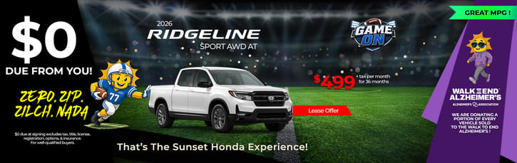 Lease 2026 Honda Ridgeline Sport $499