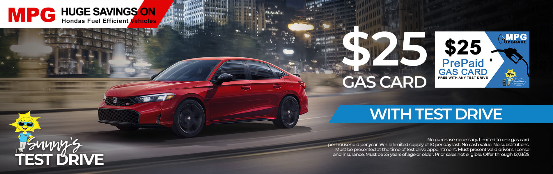 $25 Gas Card with Test Drive!