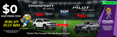 Lease 2026 Honda Pilot Sport $569