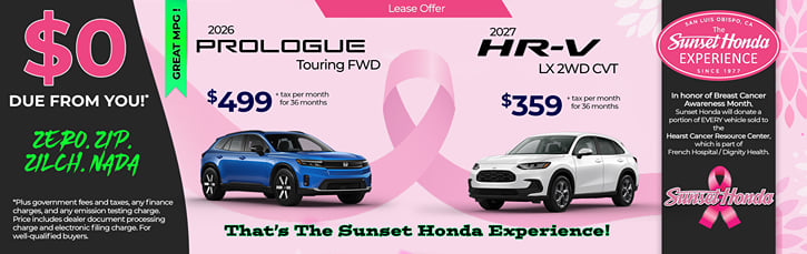 Lease 2026 Honda Prologue Touring $499