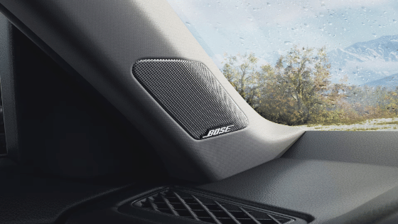 2026 Honda Accord detail of the Bose speaker in the a-pillar.