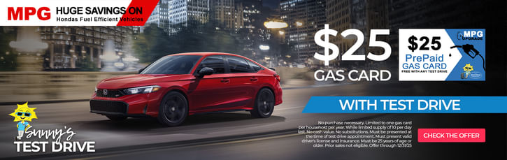 Test Drive and Get $25 Gas Card*