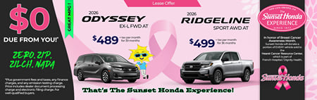 Lease 2026 Honda Odyssey EX-L $489