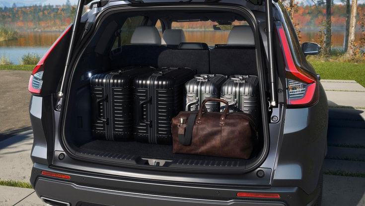 2026 Honda CR-V rear cargo area loaded with luggage.